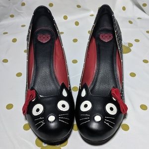 TUK Black/Red Dot Kitty Anti-pop heels